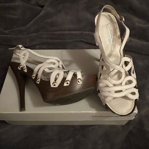 Jessica Simpson white sandals